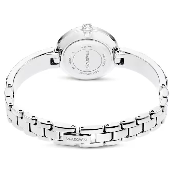 Matrix Bangle watch Swiss Made, Crystal bracelet, Silver tone, Stainless Steel