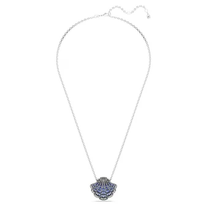 Idyllia pendant and brooch Shell, Long, Blue, Mixed metal finish