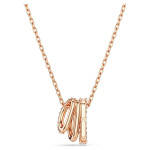 Hyperbola pendant Mixed cuts, White, Rose gold-tone plated