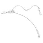 Matrix Y necklace Crystal pearl, Round cut, White, Rhodium plated