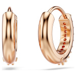 Matrix hoop earrings Round cut, White, Rose gold-tone plated