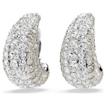 Sublima drop earrings White, Rhodium plated