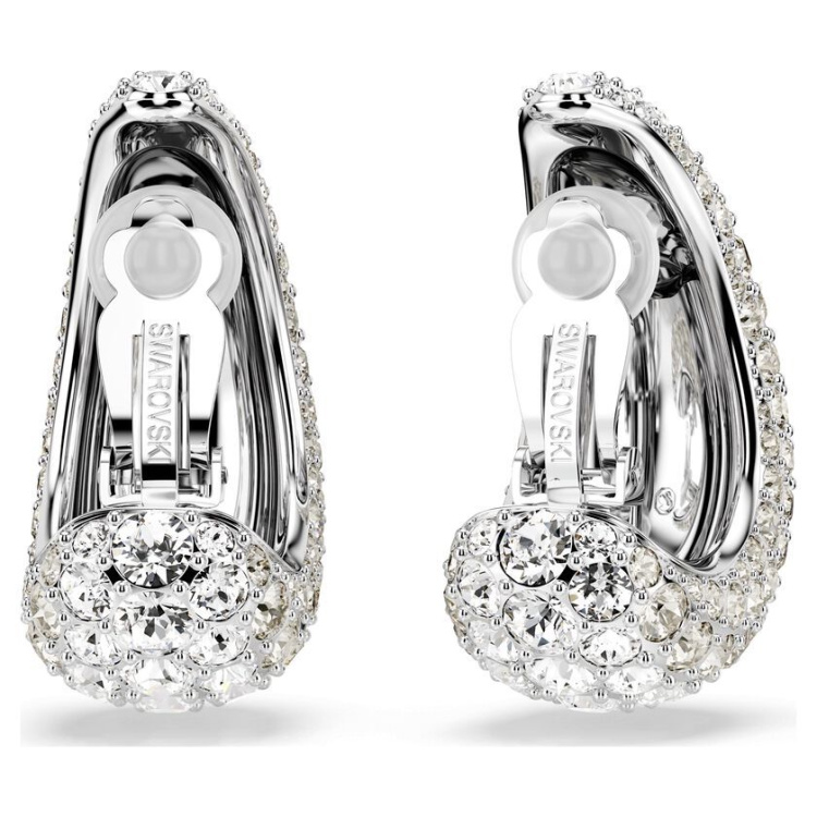 Sublima drop earrings White, Rhodium plated