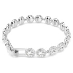 Una bracelet Round cut, White, Rhodium plated