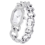 Dextera Chain watch Swiss Made, Crystal bracelet, Silver tone, Stainless Steel