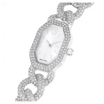 Dextera Chain watch Swiss Made, Crystal bracelet, Silver tone, Stainless Steel