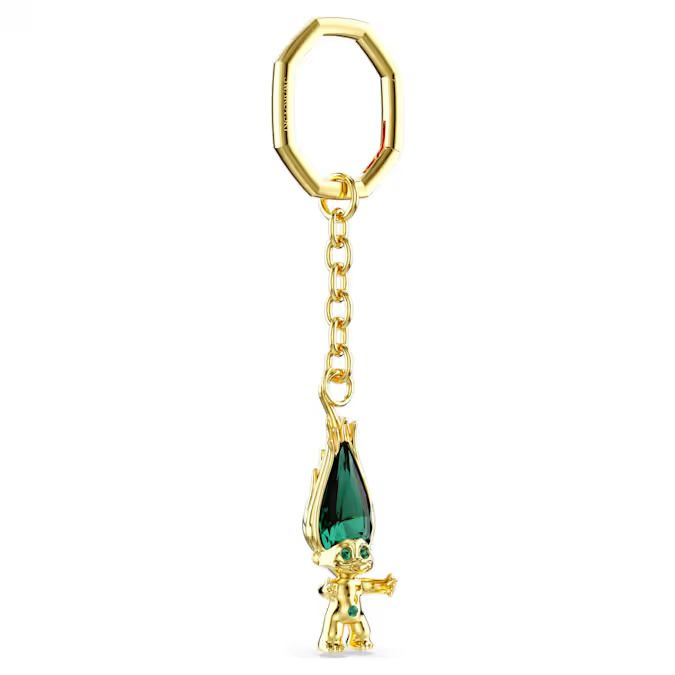 Good Luck Trolls key ring Troll, Green, Gold-tone plated