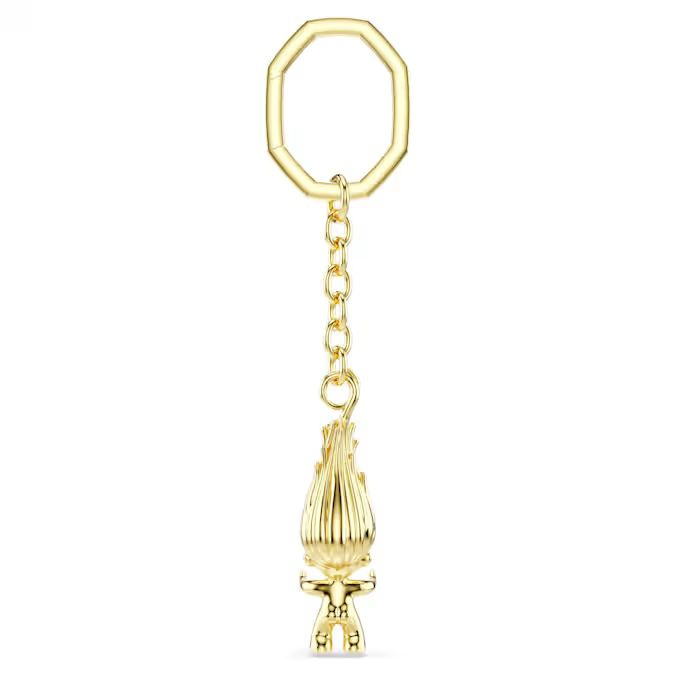 Good Luck Trolls key ring Troll, Green, Gold-tone plated