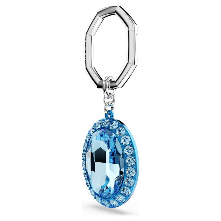 Key ring Oval cut, Blue, Mixed metal finish