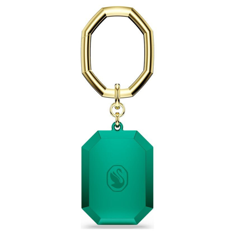 Key ring Octagon cut, Green, Mixed metal finish