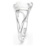 Stilla cocktail ring Octagon cut, White, Rhodium plated