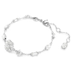 Idyllia bracelet Mixed cuts, Snowflake, White, Rhodium plated