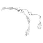 Idyllia bracelet Mixed cuts, Snowflake, White, Rhodium plated