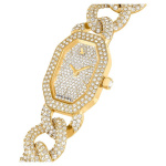 Dextera Chain watch Swiss Made, Crystal bracelet, Gold tone, Gold-tone finish