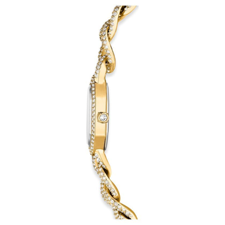 Dextera Chain watch Swiss Made, Crystal bracelet, Gold tone, Gold-tone finish