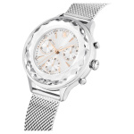 Nova Chrono watch Swiss Made, Metal bracelet, Silver tone, Stainless Steel