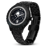 Octea Moon watch Swiss Made, Moon, Metal bracelet, Black, Black finish