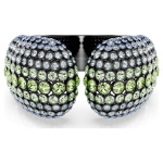 Sublima cuff Round cut, Multicolored, Ruthenium plated