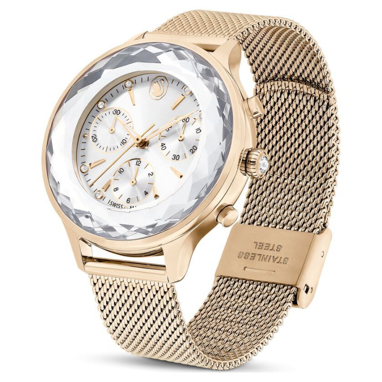 Nova Chrono watch Swiss Made, Metal bracelet, Gold tone, Champagne gold-tone finish