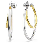 Hyperbola hoop earrings Round cut, Medium, White, Mixed metal finish