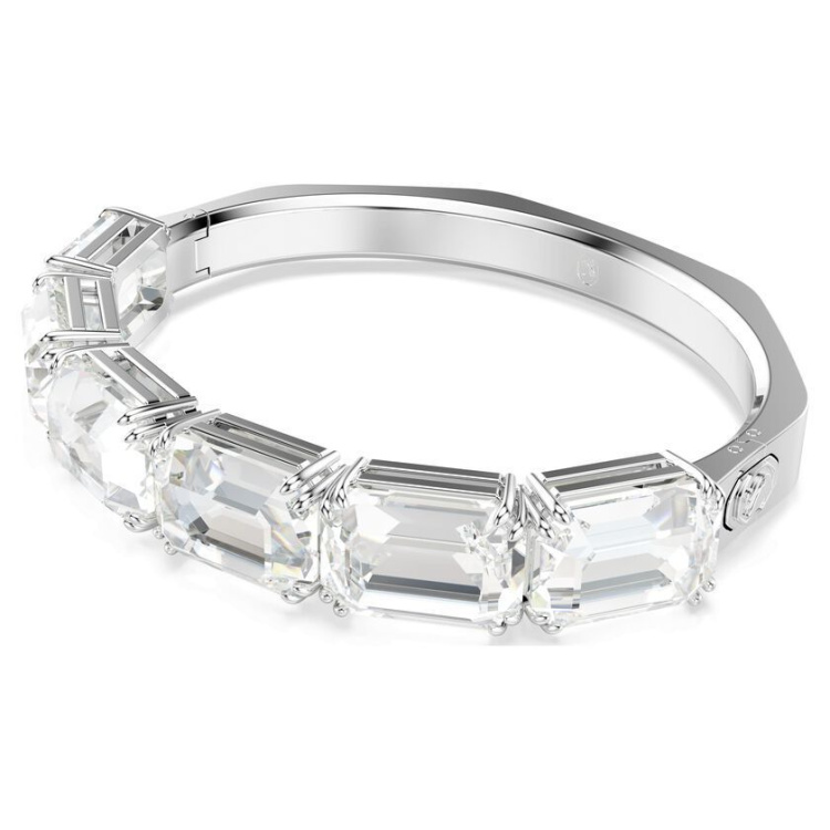 Millenia bangle Octagon cut, White, Rhodium plated