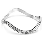 Sublima bangle Round cut, White, Rhodium plated