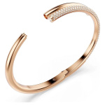 Dextera bangle Magnetic closure, White, Rose gold-tone plated