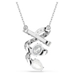 Hyperbola pendant Mixed cuts, White, Rhodium plated