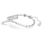 Matrix bracelet Mixed cuts, White, Rhodium plated