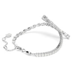 Matrix bracelet Mixed cuts, White, Rhodium plated