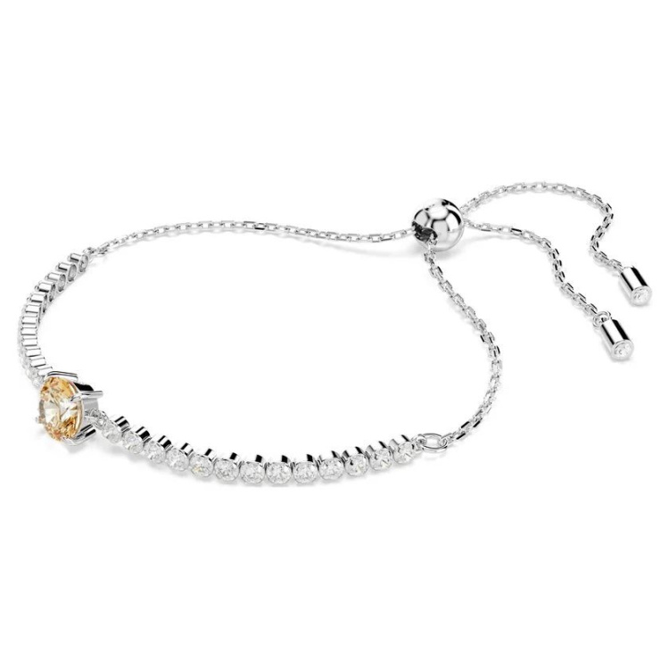 Matrix Tennis bracelet Mixed cuts, White, Rhodium plated