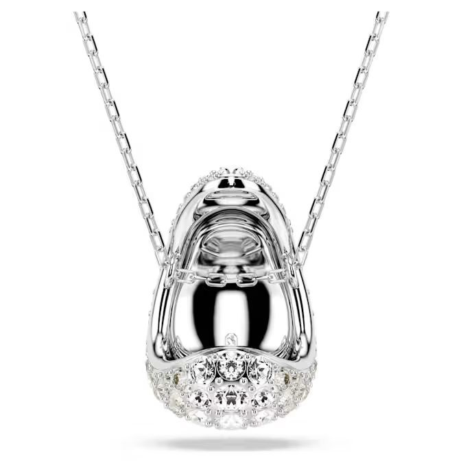 Sublima pendant Round cut, White, Rhodium plated