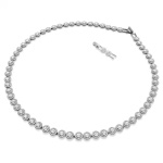 Una Angelic necklace Round cut, Long, White, Ruthenium plated