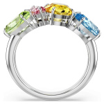 Gema cocktail ring Mixed cuts, Multicolored, Rhodium plated