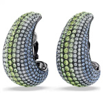 Sublima clip earrings Round cut, Large, Multicolored, Ruthenium plated