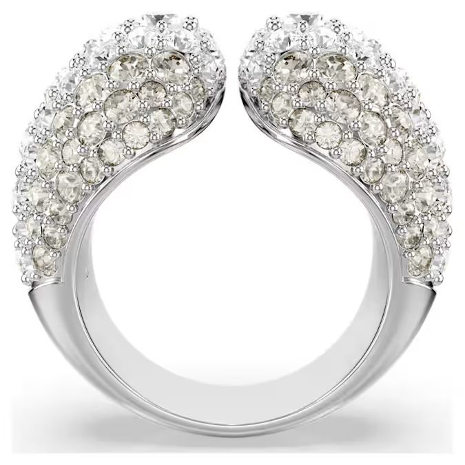 Sublima cocktail ring Round cut, White, Rhodium plated