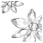 Body jewel Set (3), Mixed cuts, Flower, White