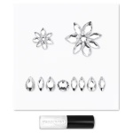 Body jewel Set (3), Mixed cuts, Flower, White