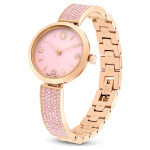 Illumina watch Swiss Made, Crystal bracelet, Pink, Rose gold-tone finish