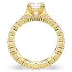 Stilla ring Round cut, White, Gold-tone plated