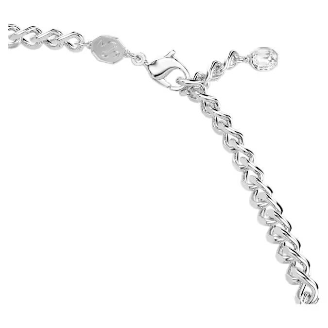 Millenia choker Octagon cut, White, Rhodium plated