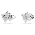 Dextera stud earrings Round cut, Star, White, Rhodium plated