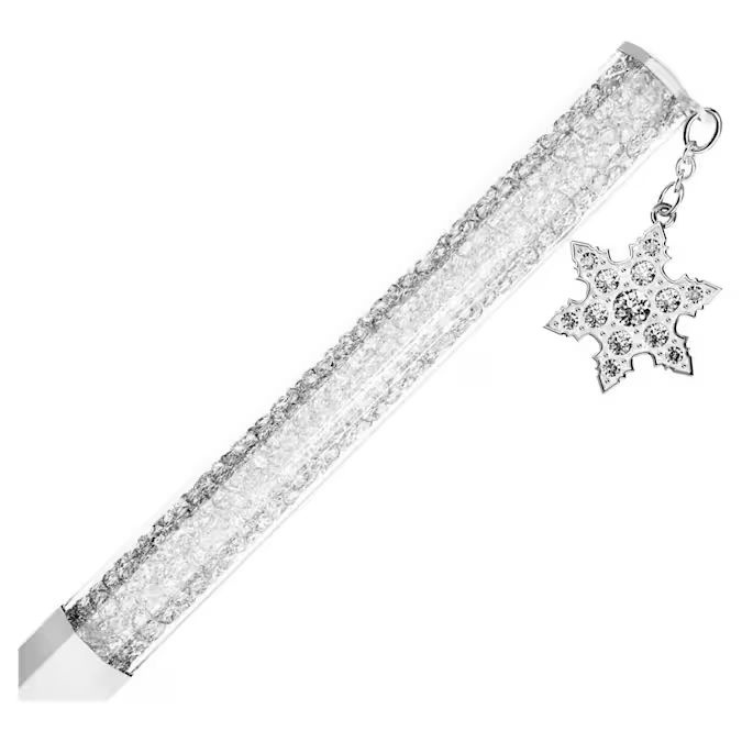 Crystalline ballpoint pen Octagon shape, Snowflake, White, White lacquered