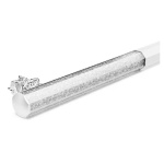 Crystalline ballpoint pen Octagon shape, Snowflake, White, White lacquered