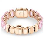 Watch Octagon cut bracelet, Pink, Rose gold-tone finish