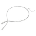 Matrix Y necklace Mixed cuts, White, Rhodium plated