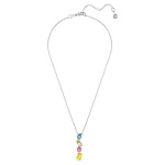 Gema Y pendant Mixed cuts, Multicolored, Rhodium plated