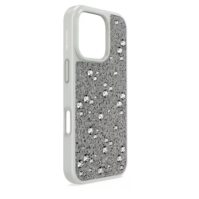 High smartphone case Scattered design, iPhone® 16 Pro, Silver tone