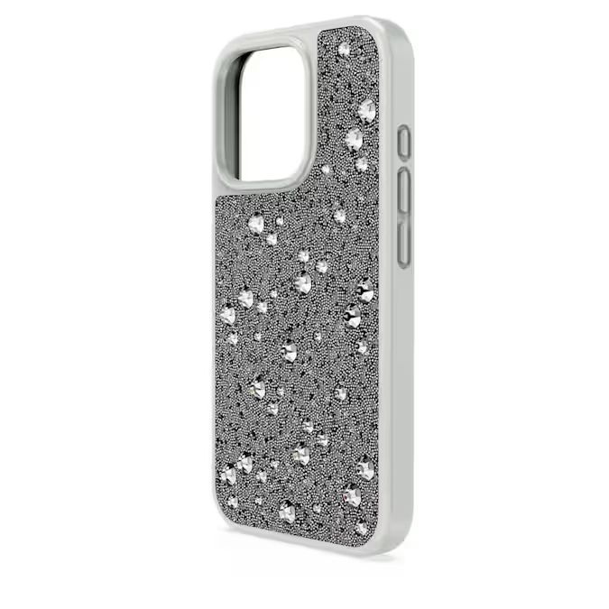 High smartphone case Scattered design, iPhone® 16 Pro, Silver tone