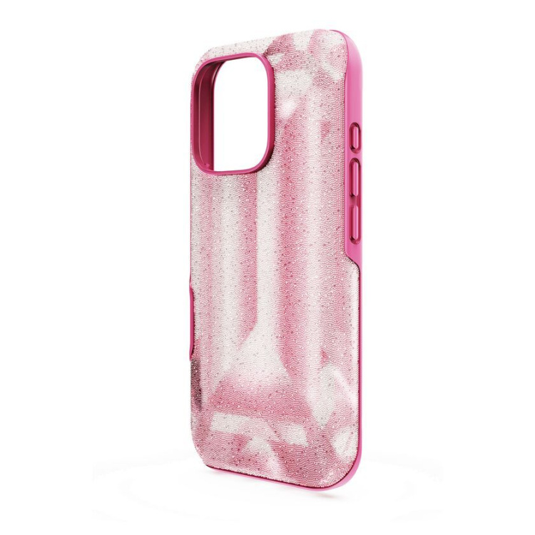 High smartphone case Crystal print motif, iPhone® 16 Pro, Pink